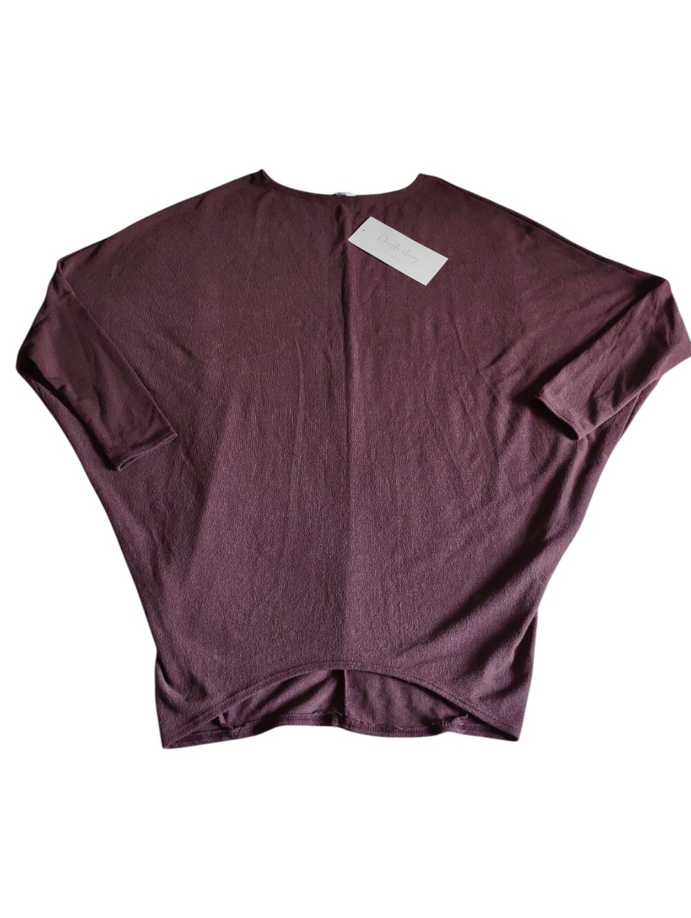 Charlotte Avery Medium Raisin Long Sleeve Cocoon Dolman Top